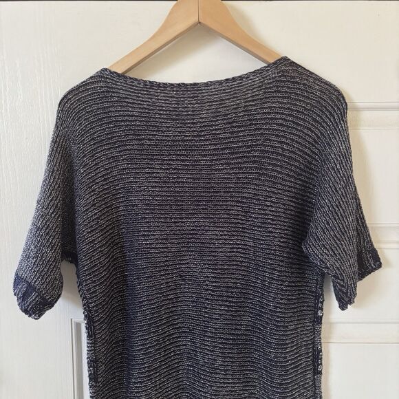 Chicos Womens Sweater Size 1 Blue Striped Sequins Pullover Ethereal Fairy Goth - Picture 10 of 12